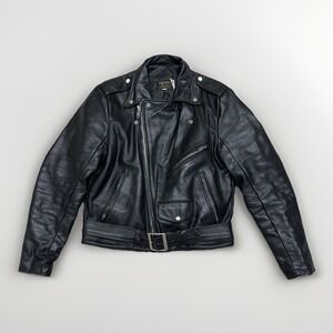 Vanson Leather Men's Black Motorcycle Jacket Size 40 Made in‎ USA